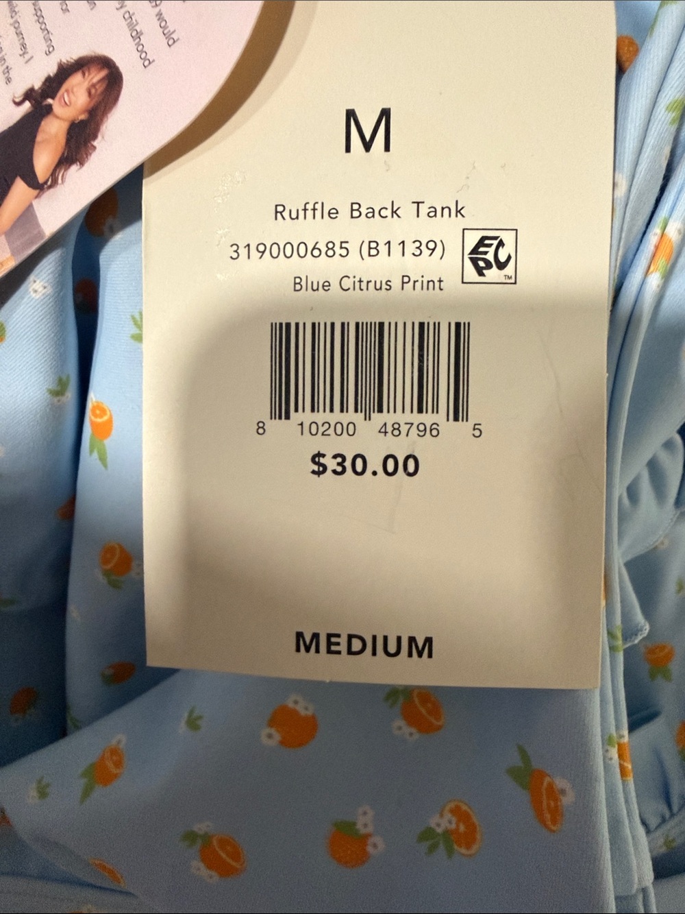 Blogilates - Ruffle Back Tank with Blue Citrus Print - Picture 7 of 8
